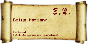 Bolya Mariann névjegykártya