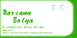 mariann bolya business card